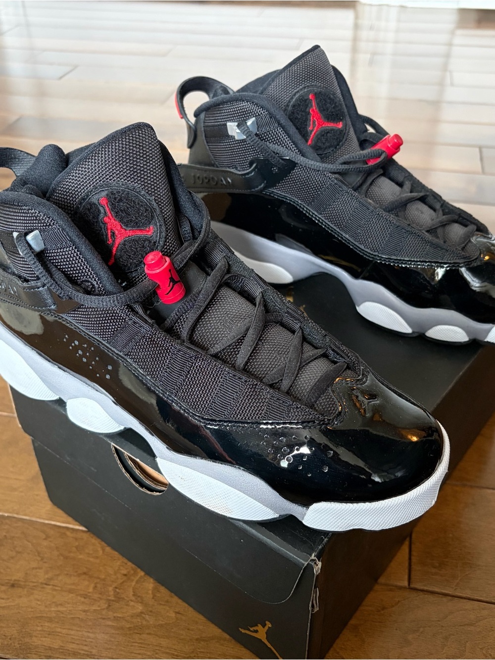Air Jordan 6 Rings Black/Red Sneakers